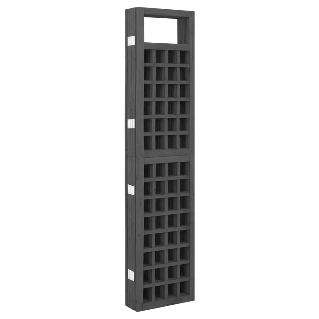 6-panel-room-divider-trellis-solid-fir-wood-black-95-5-x70-9 At Willow and Wine USA!