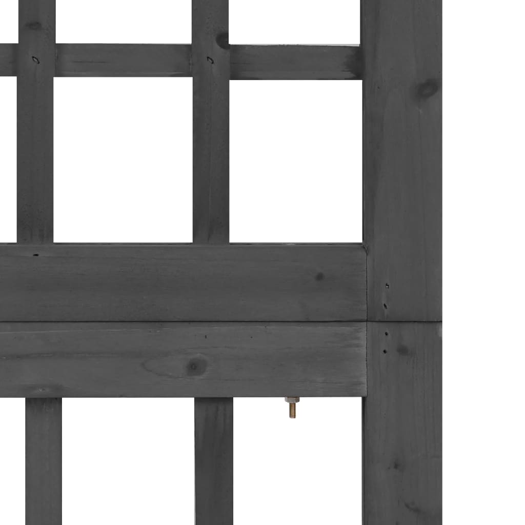 6-panel-room-divider-trellis-solid-fir-wood-black-95-5-x70-9 At Willow and Wine USA!