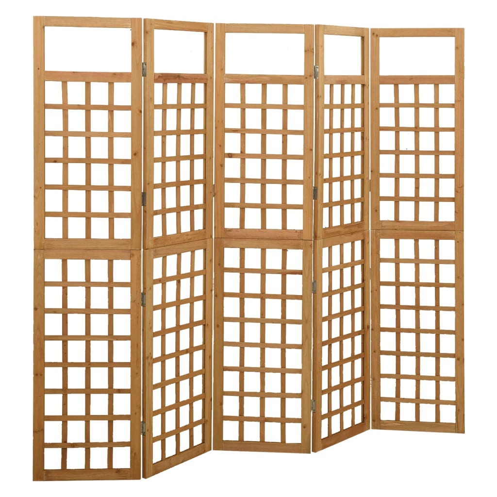 6-panel-room-divider-trellis-solid-fir-wood-black-95-5-x70-9 At Willow and Wine USA!