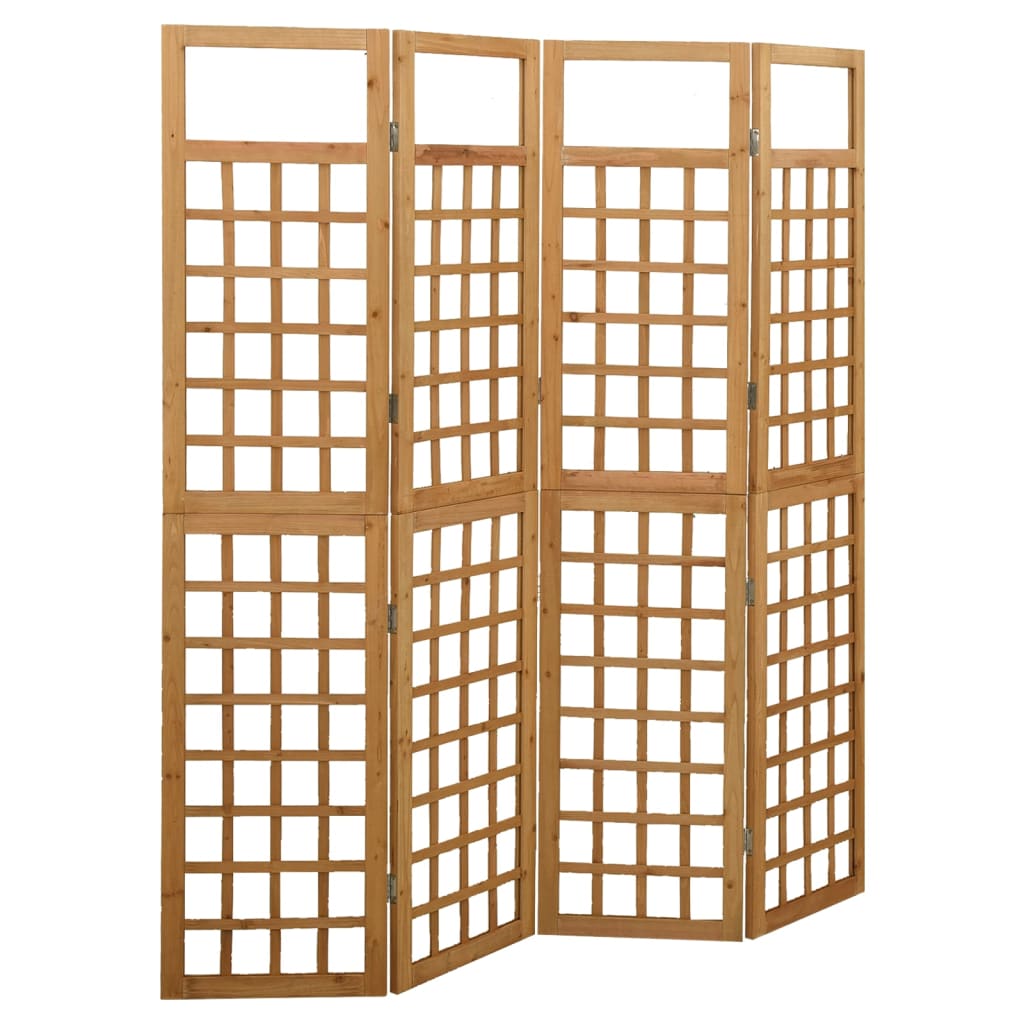 6-panel-room-divider-trellis-solid-fir-wood-black-95-5-x70-9 At Willow and Wine USA!