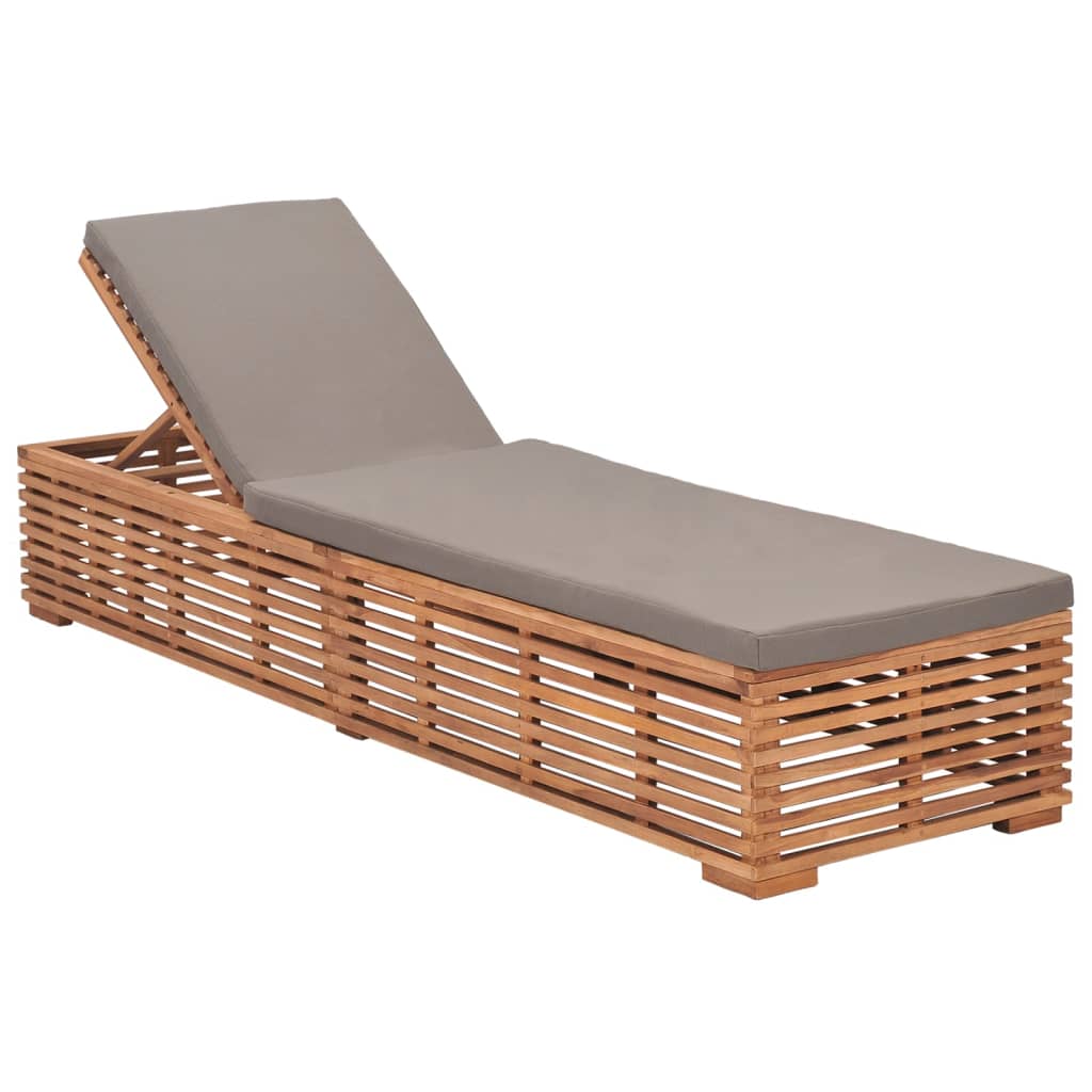 sun-lounger-with-cream-cushion-solid-teak-wood At Willow and Wine USA!