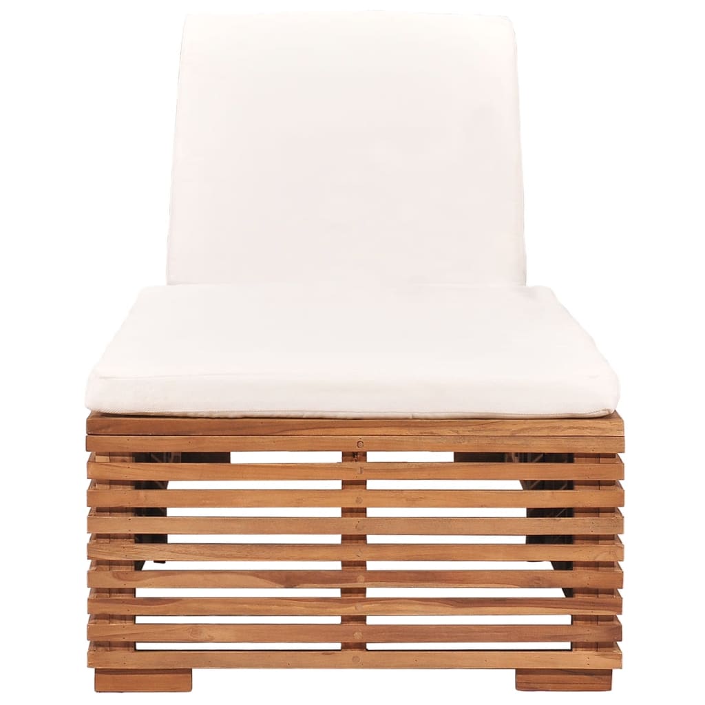 sun-lounger-with-cream-cushion-solid-teak-wood At Willow and Wine USA!