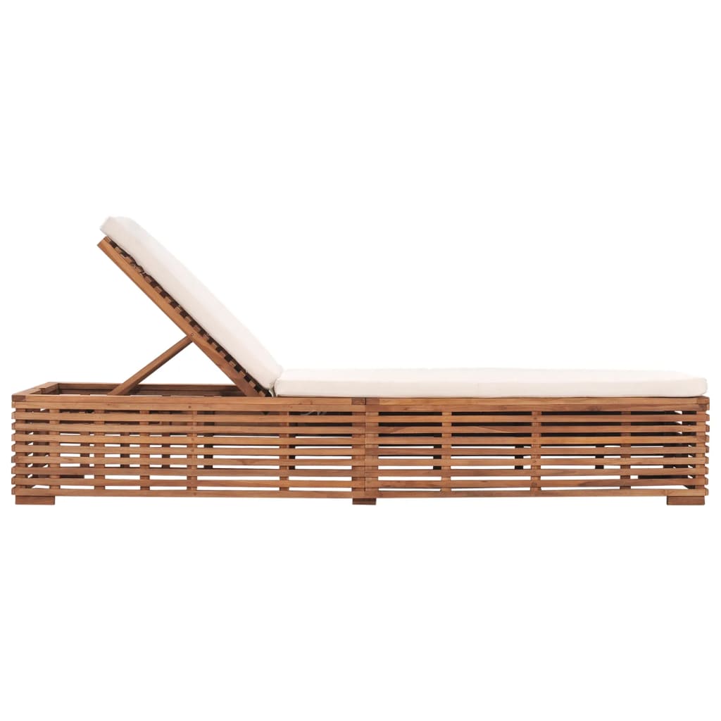 sun-lounger-with-cream-cushion-solid-teak-wood At Willow and Wine USA!