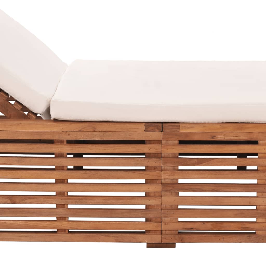 sun-lounger-with-cream-cushion-solid-teak-wood At Willow and Wine USA!