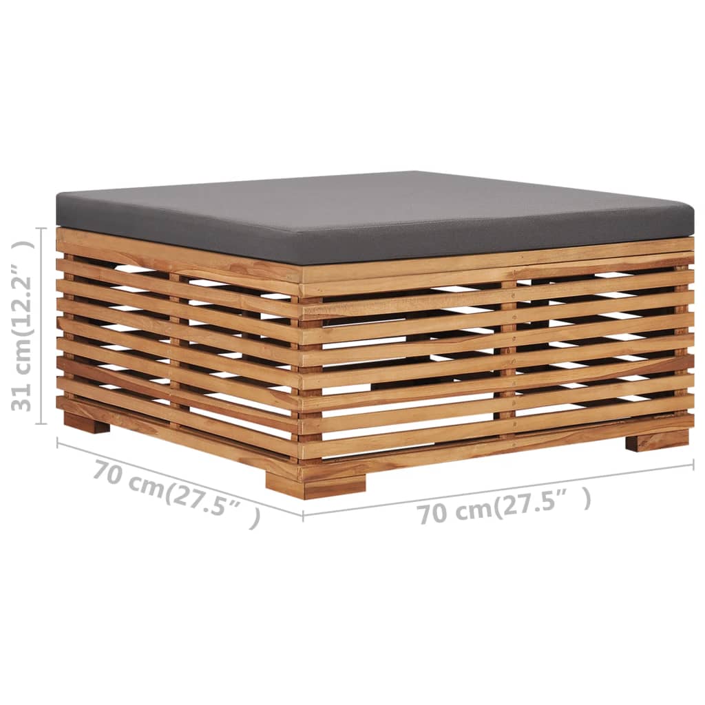 patio-table-and-footrest-set-dark-gray-cushion-solid-teak-wood At Willow and Wine USA!