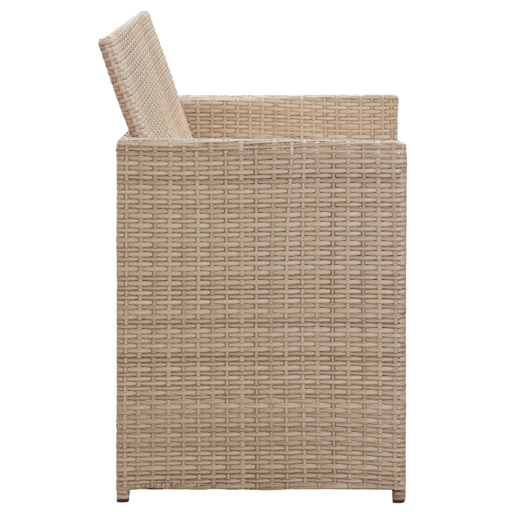 2-seater-patio-sofa-with-cushions-beige-poly-rattan At Willow and Wine USA!