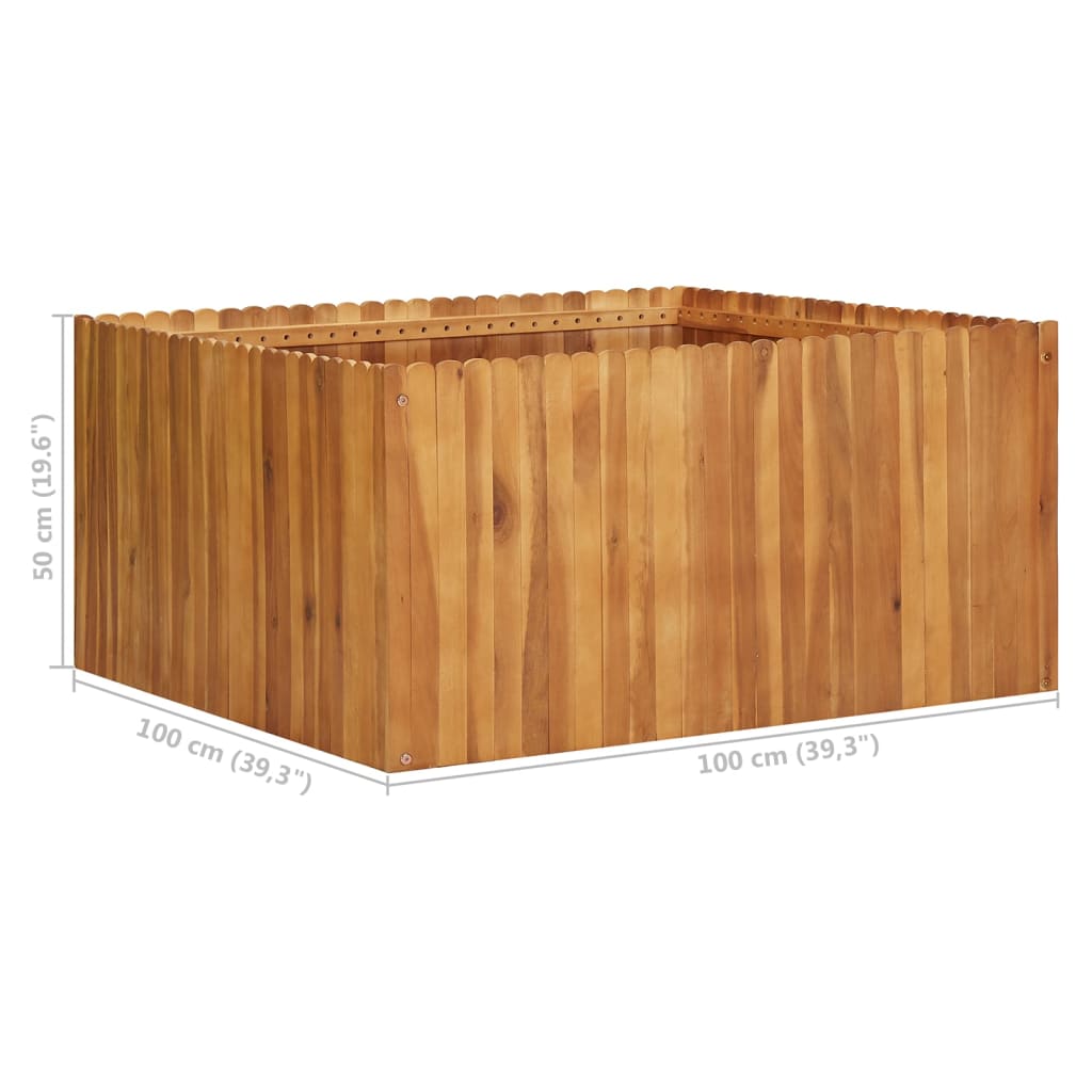 garden-raised-bed-39-4-x39-4-x19-7-solid-acacia-wood At Willow and Wine USA!