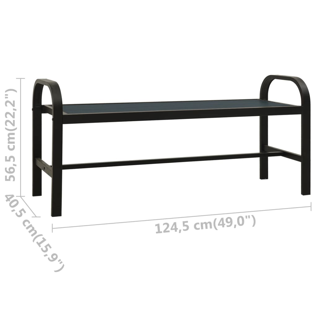 patio-bench-49-steel-and-wpc-black At Willow and Wine USA!