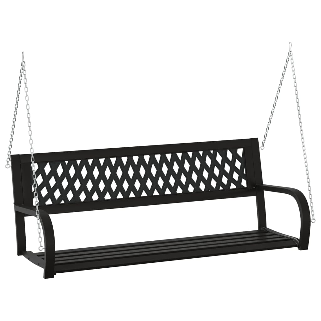 patio-swing-bench-49-2-steel-and-plastic-black At Willow and Wine USA!