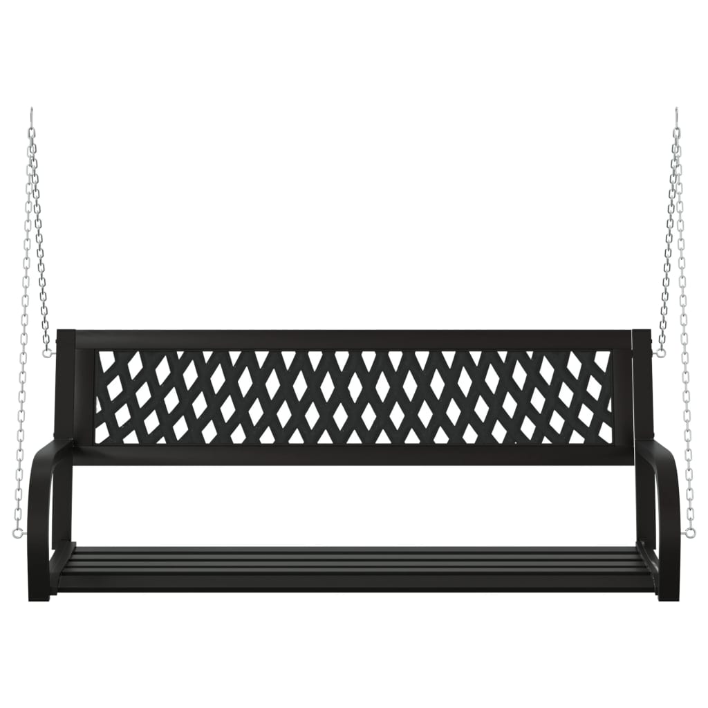 patio-swing-bench-49-2-steel-and-plastic-black At Willow and Wine USA!