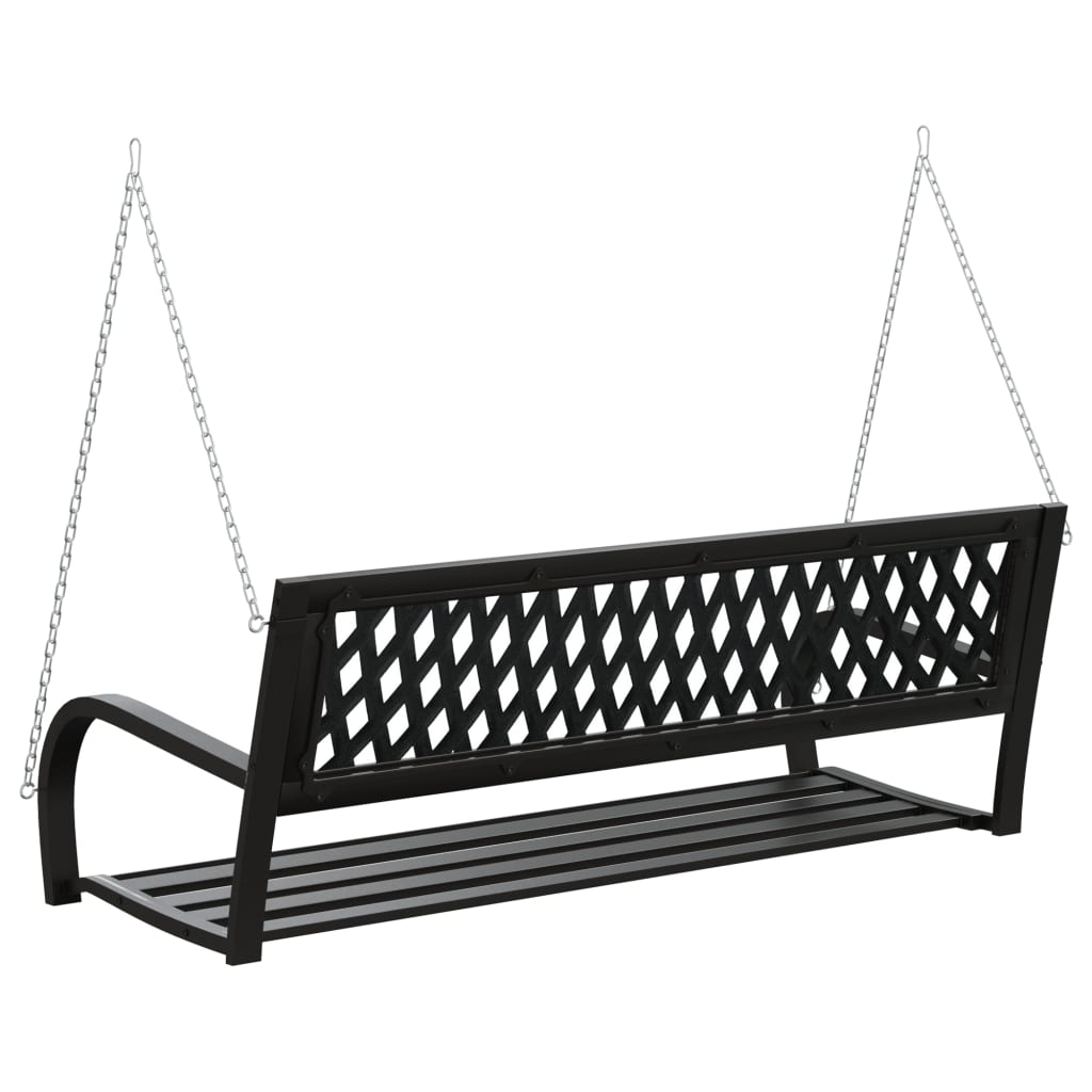 patio-swing-bench-49-2-steel-and-plastic-black At Willow and Wine USA!