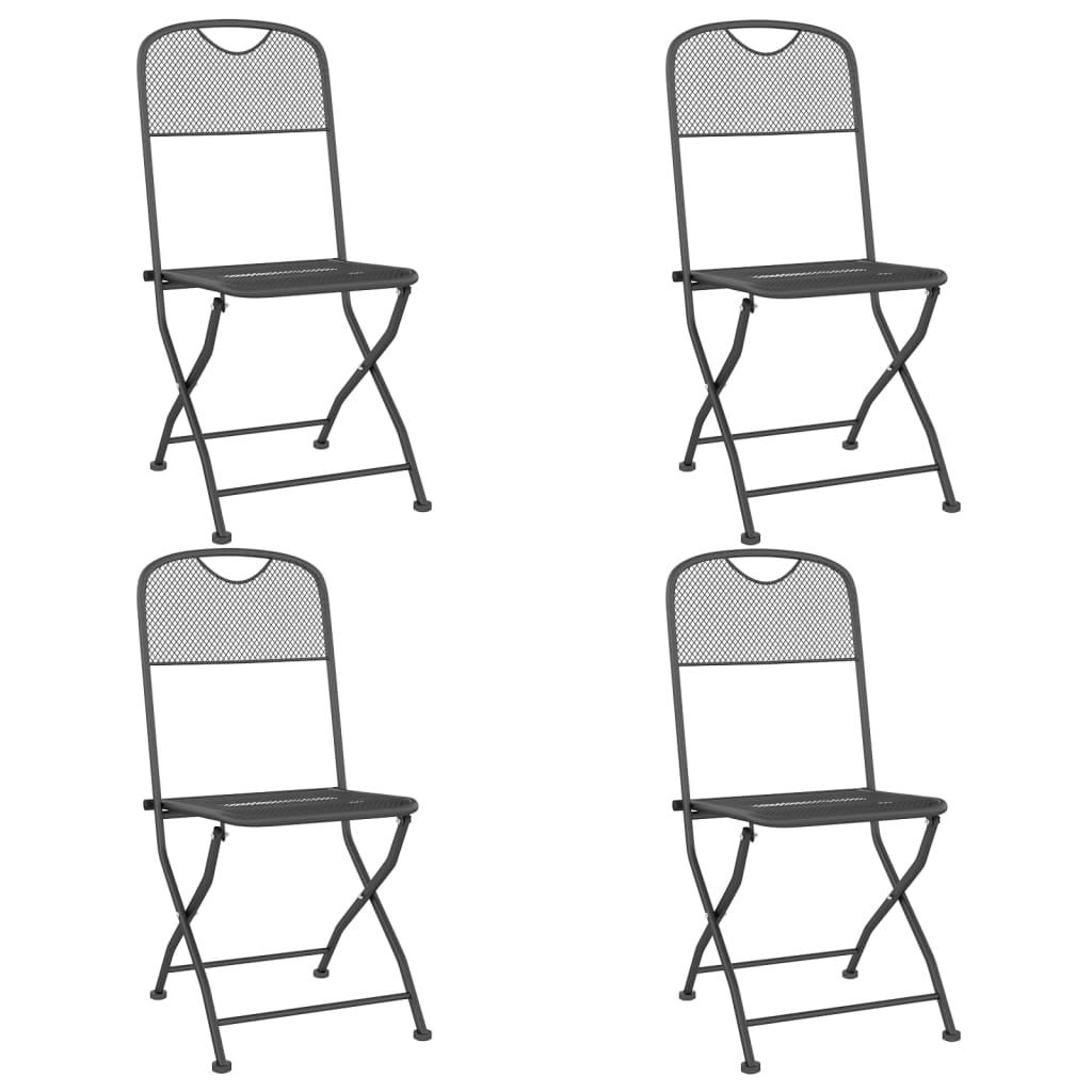 folding-patio-chairs-4-pcs-expanded-metal-mesh-anthracite At Willow and Wine USA!