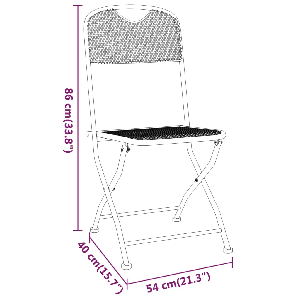 folding-patio-chairs-4-pcs-expanded-metal-mesh-anthracite At Willow and Wine USA!