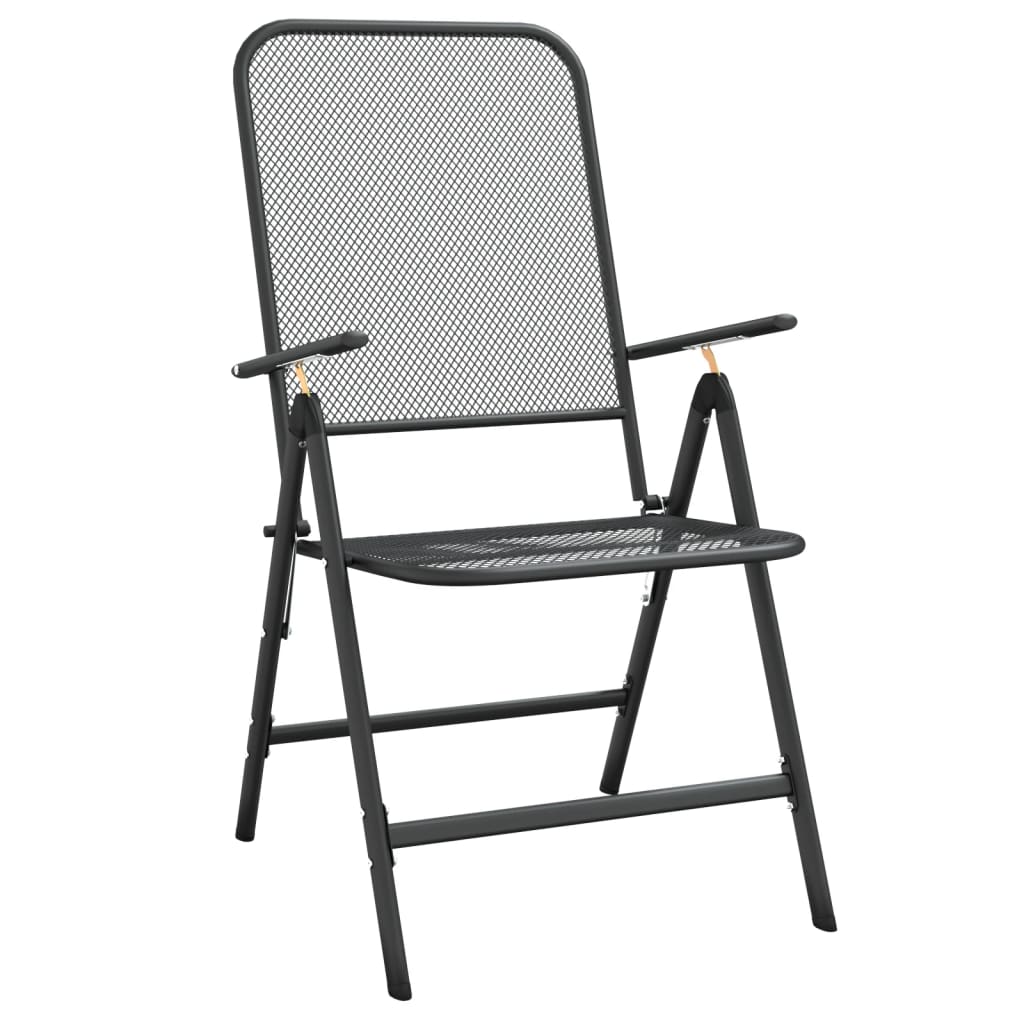 folding-patio-chairs-2-pcs-expanded-metal-mesh-anthracite At Willow and Wine USA!