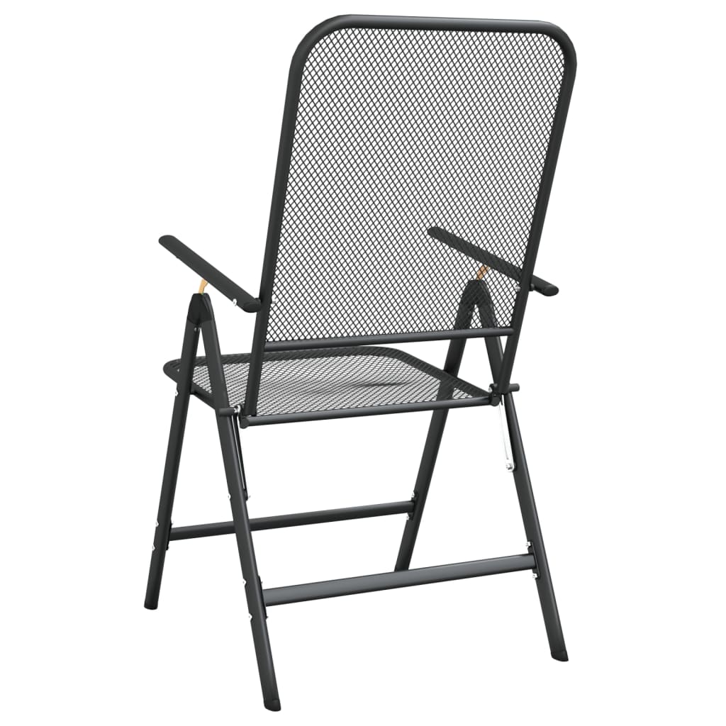 folding-patio-chairs-2-pcs-expanded-metal-mesh-anthracite At Willow and Wine USA!