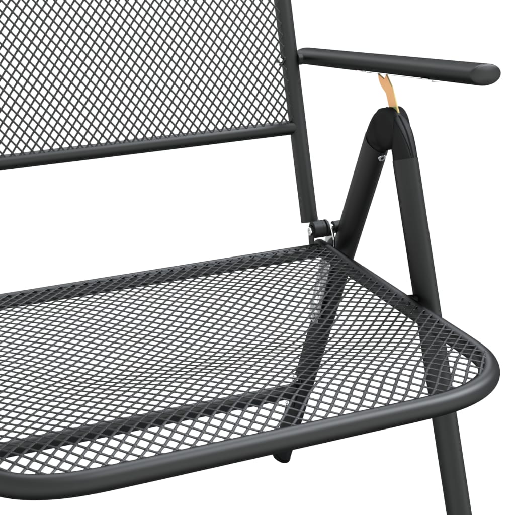 folding-patio-chairs-2-pcs-expanded-metal-mesh-anthracite At Willow and Wine USA!