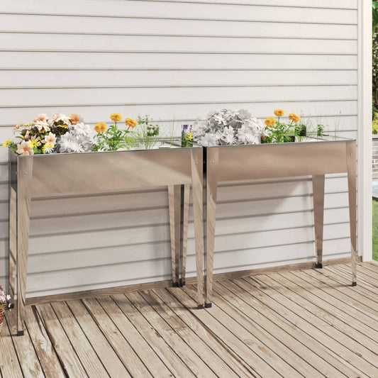 garden-planters-2-pcs-galvanized-steel At Willow and Wine USA!