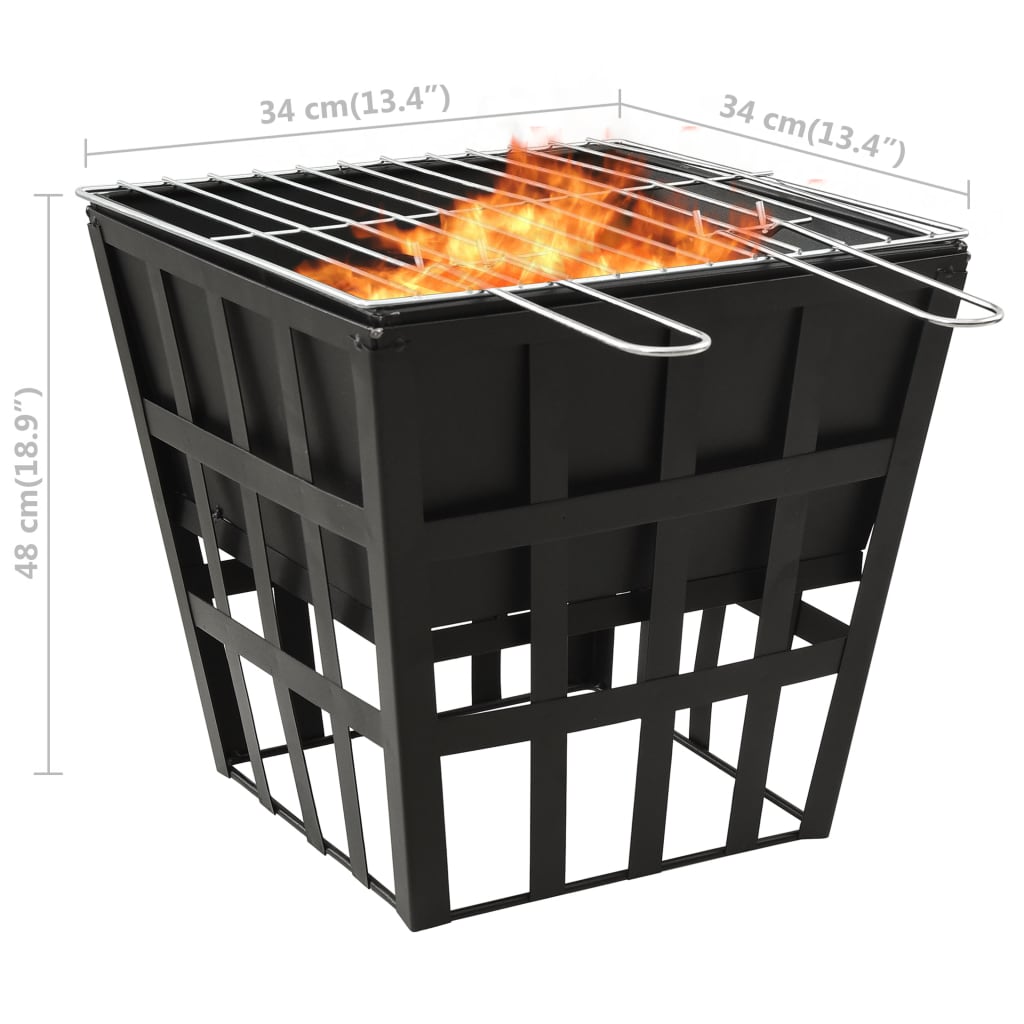 2-in-1-fire-pit-and-bbq-13-4-x13-4-x18-9-steel At Willow and Wine USA!