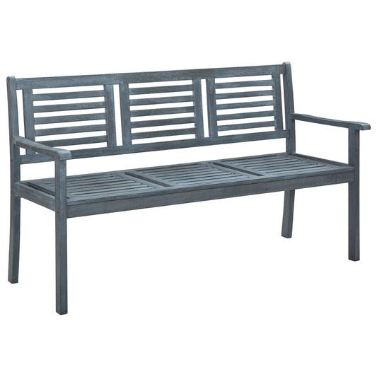 3-seater-patio-bench-59-1-gray-solid-eucalyptus-wood At Willow and Wine USA!