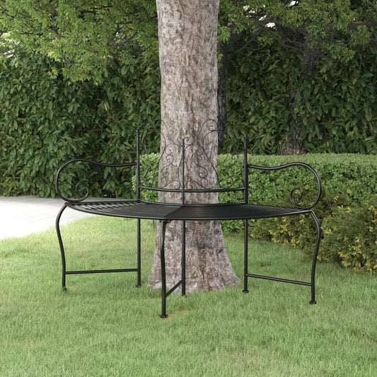 Tree Bench 59.1" Black Steel