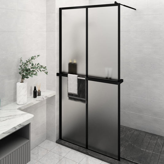 walk-in-shower-wall-with-shelf-black-46-5-x74-8-esg-glass-aluminum-927176At Willow and Wine USA!!