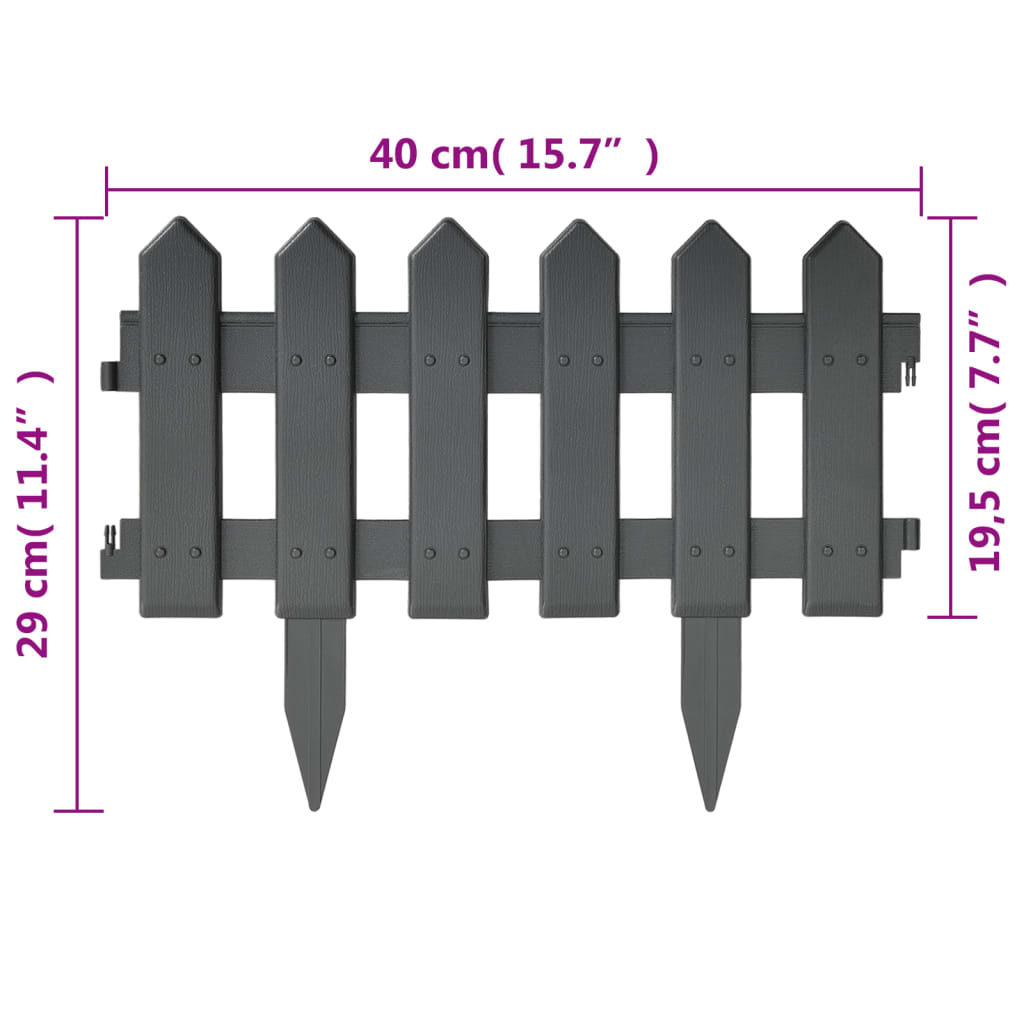 lawn-edgings-25-pcs-anthracite-32-8-polypropylene At Willow and Wine USA!