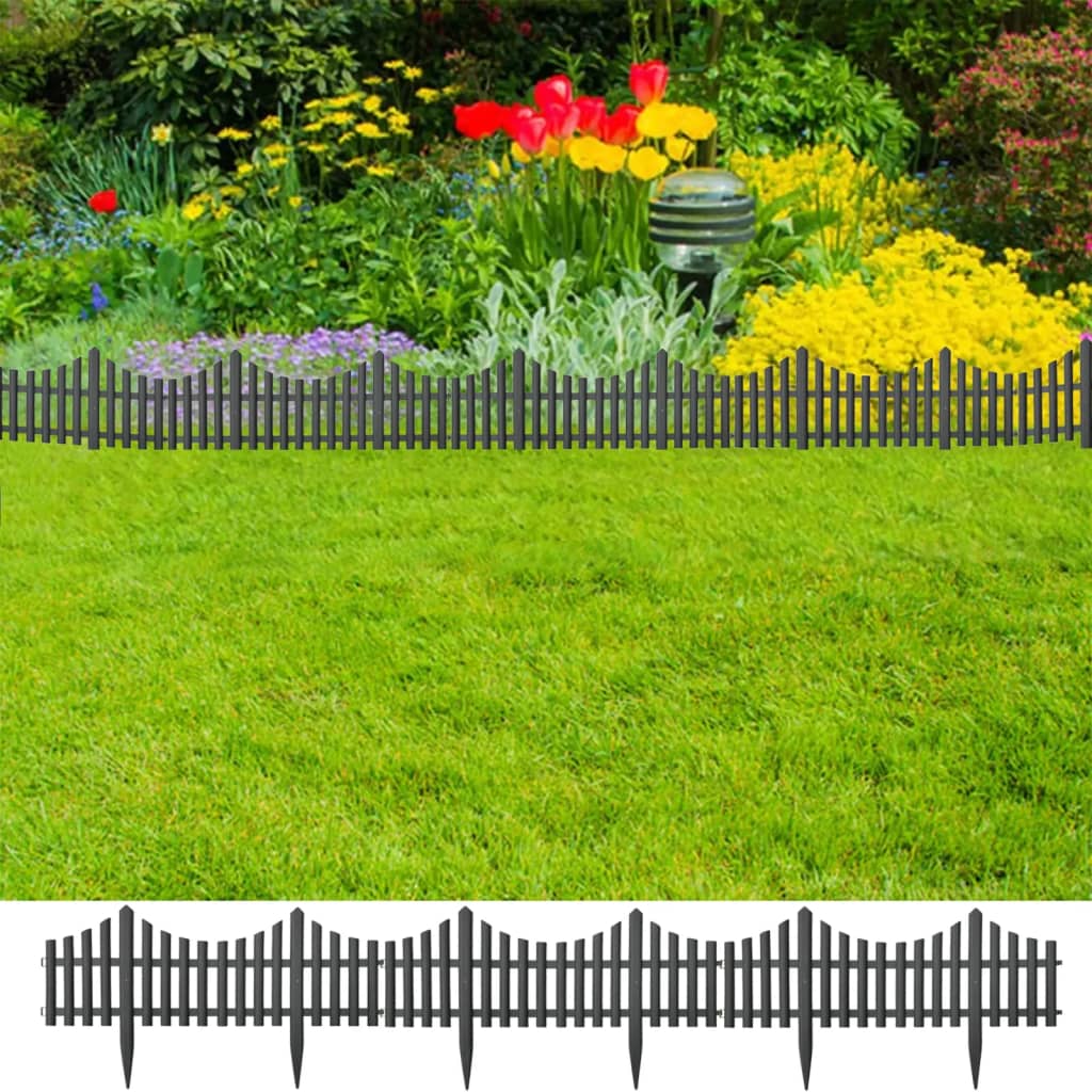 lawn-edgings-17-pcs-anthracite-393-7-polypropylene At Willow and Wine USA!