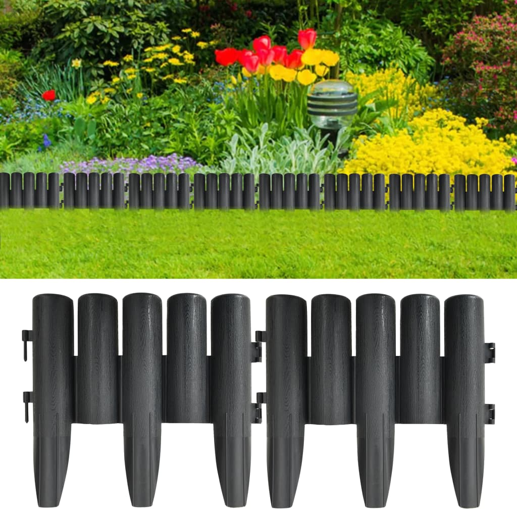 lawn-edgings-36-pcs-anthracite-389-8-polypropylene At Willow and Wine USA!