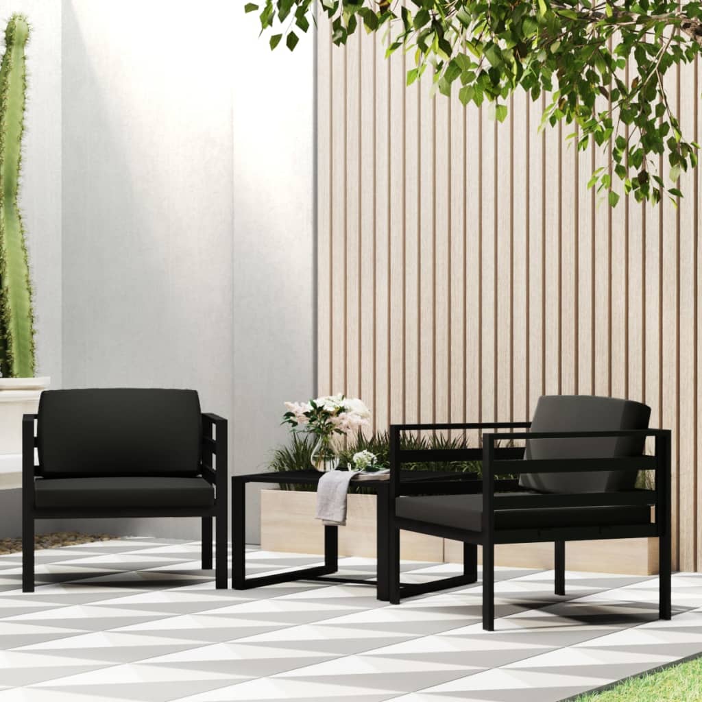 single-sofas-2-pcs-with-cushions-aluminum-anthracite At Willow and Wine USA!