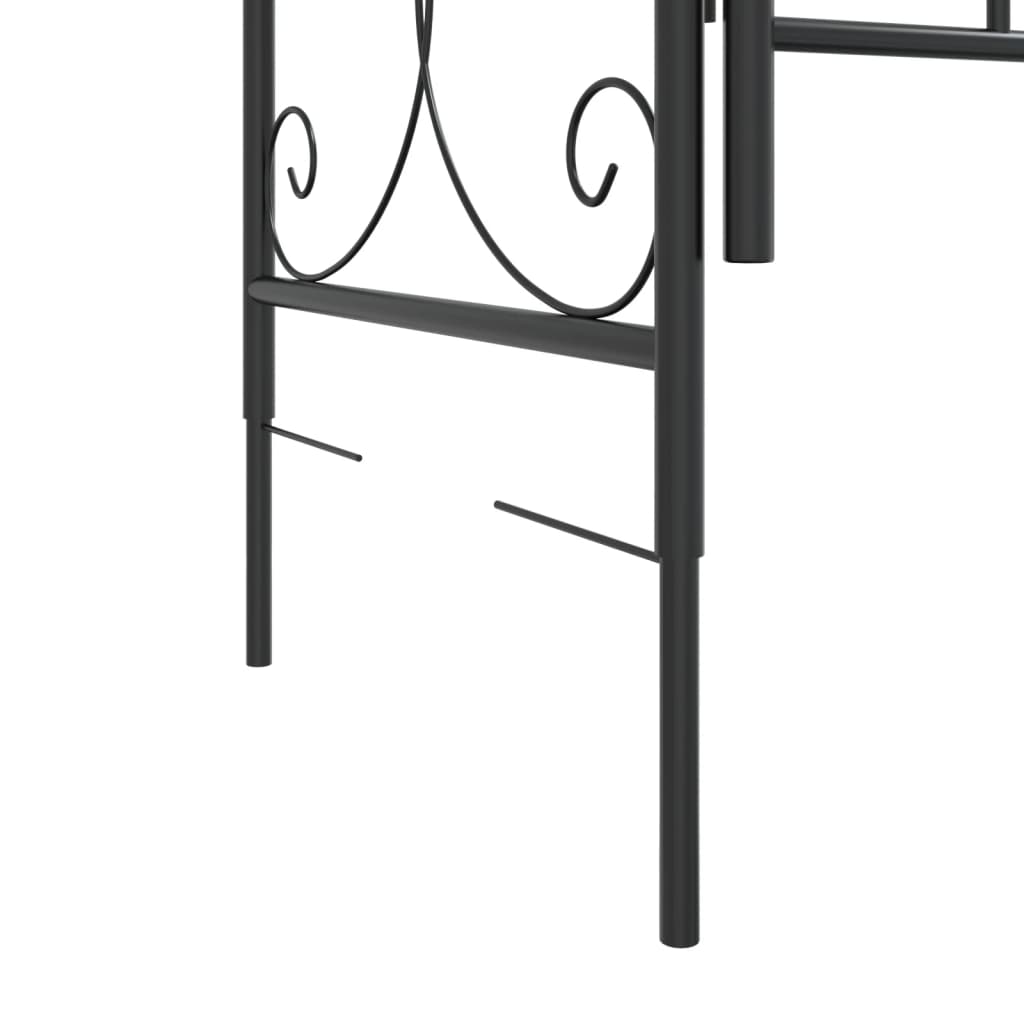 Garden Arch with Gate Black 42.5"x17.7"x92.5" Steel