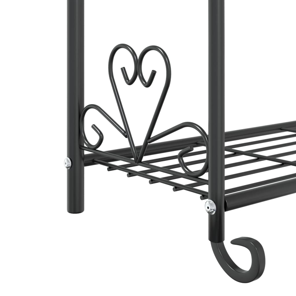 Flower Rack Black 22"x11.8"x37.8" Steel