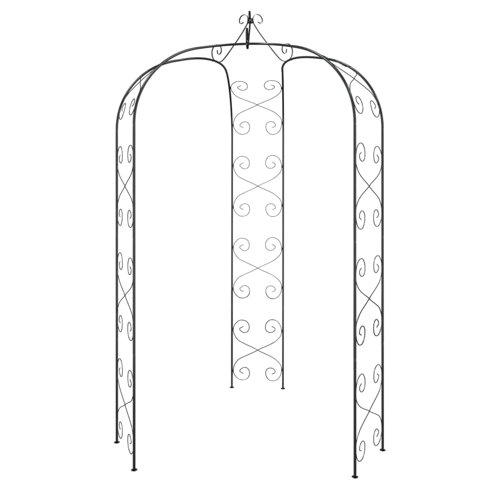 Garden Arch Black Ø70.9"x100.4" Steel