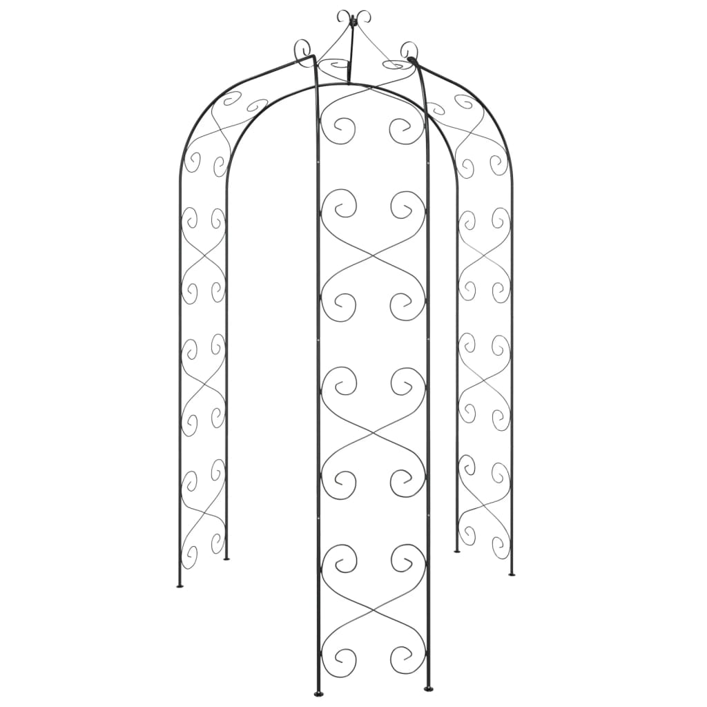 Garden Arch Black Ø70.9"x100.4" Steel