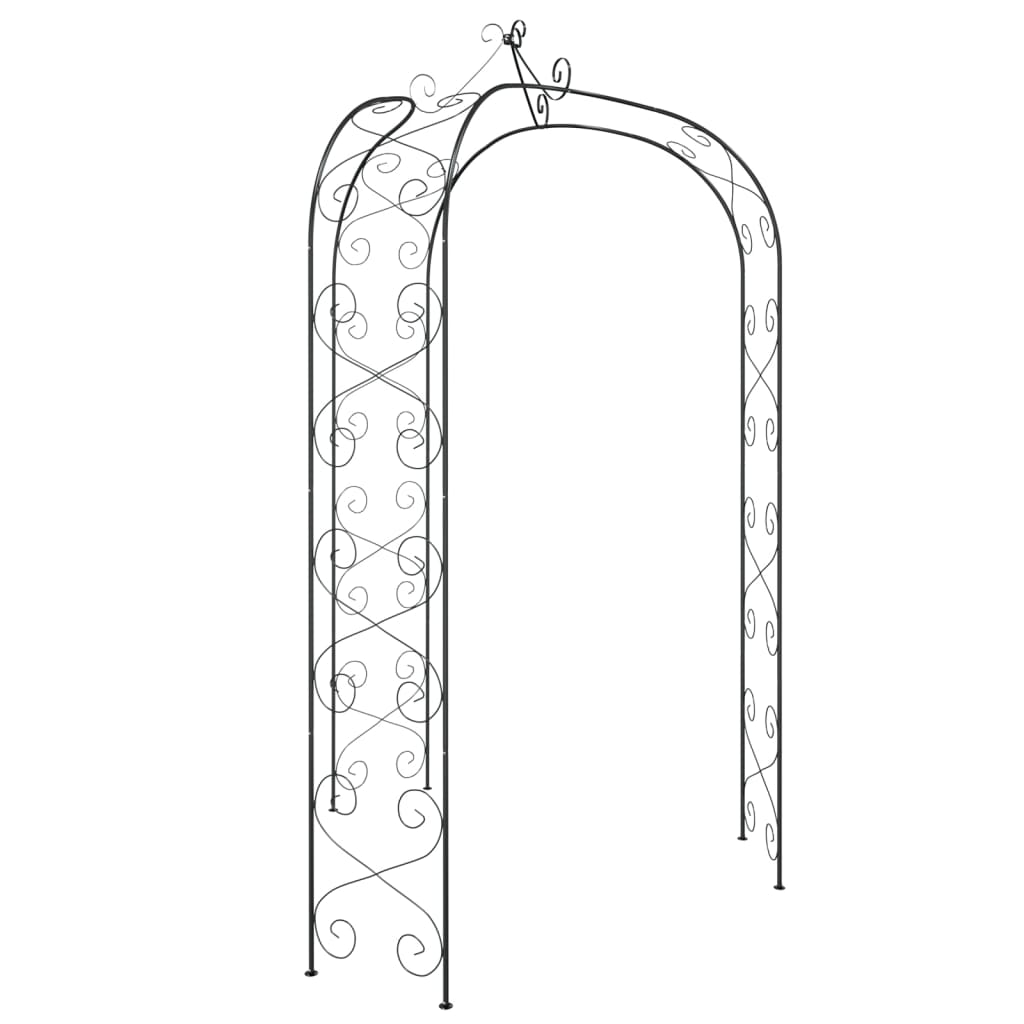 Garden Arch Black Ø70.9"x100.4" Steel