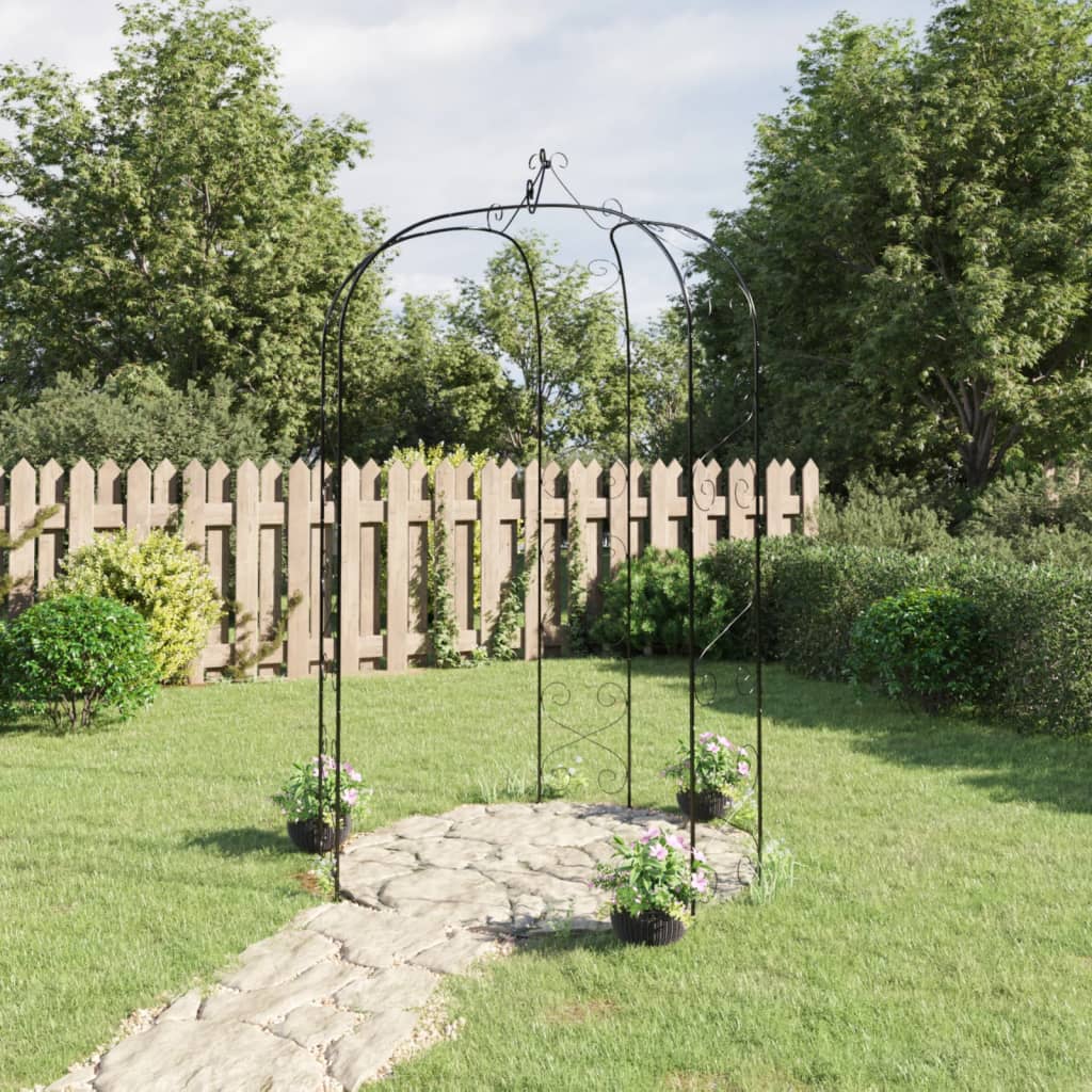 Garden Arch Black Ø70.9"x100.4" Steel