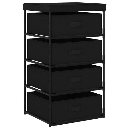 storage-rack-with-4-fabric-baskets-steel-black At Willow and Wine USA!