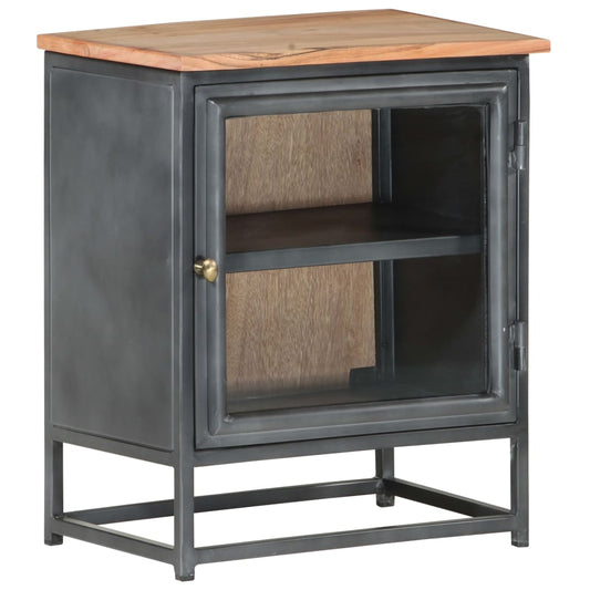 bedside-cabinet-gray-15-7-x11-8-x19-7-solid-acacia-wood At Willow and Wine USA!