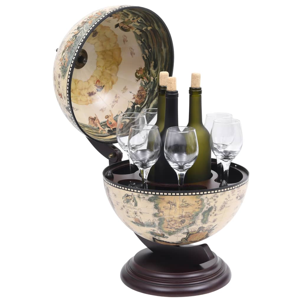 tabletop-globe-bar-wine-stand-eucalyptus-wood-white At Willow and Wine USA!