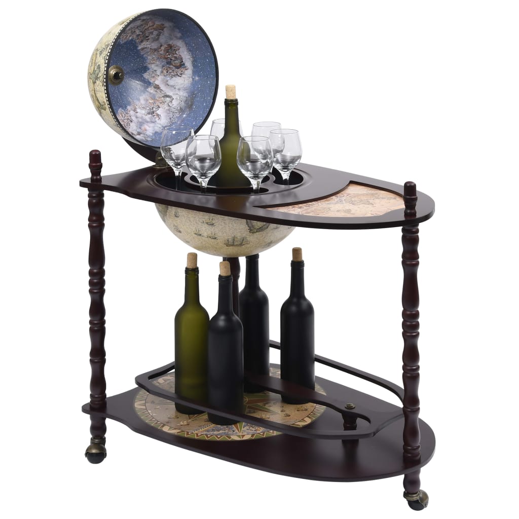 freestanding-globe-bar-wind-stand-eucalyptus-wood-green At Willow and Wine USA!