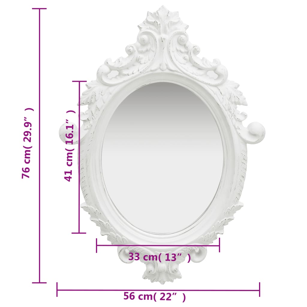 wall-mirror-castle-style-22-x29-9-white At Willow and Wine USA!