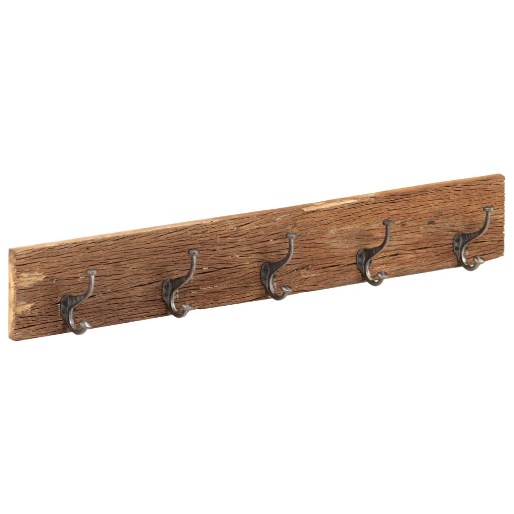 Hall Hanger with 5 Hooks 39.4"x1"x5.9" Solid Reclaimed Wood