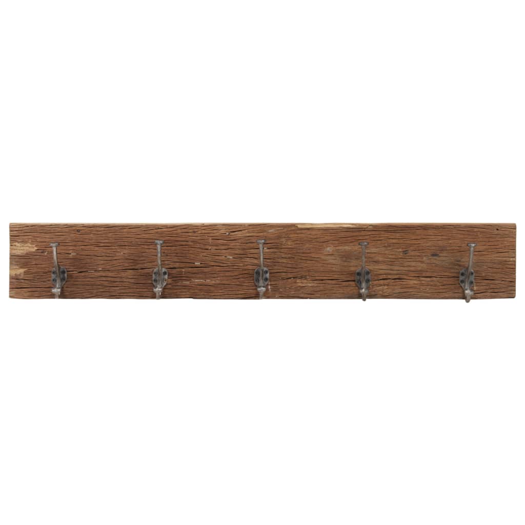 Hall Hanger with 5 Hooks 39.4"x1"x5.9" Solid Reclaimed Wood