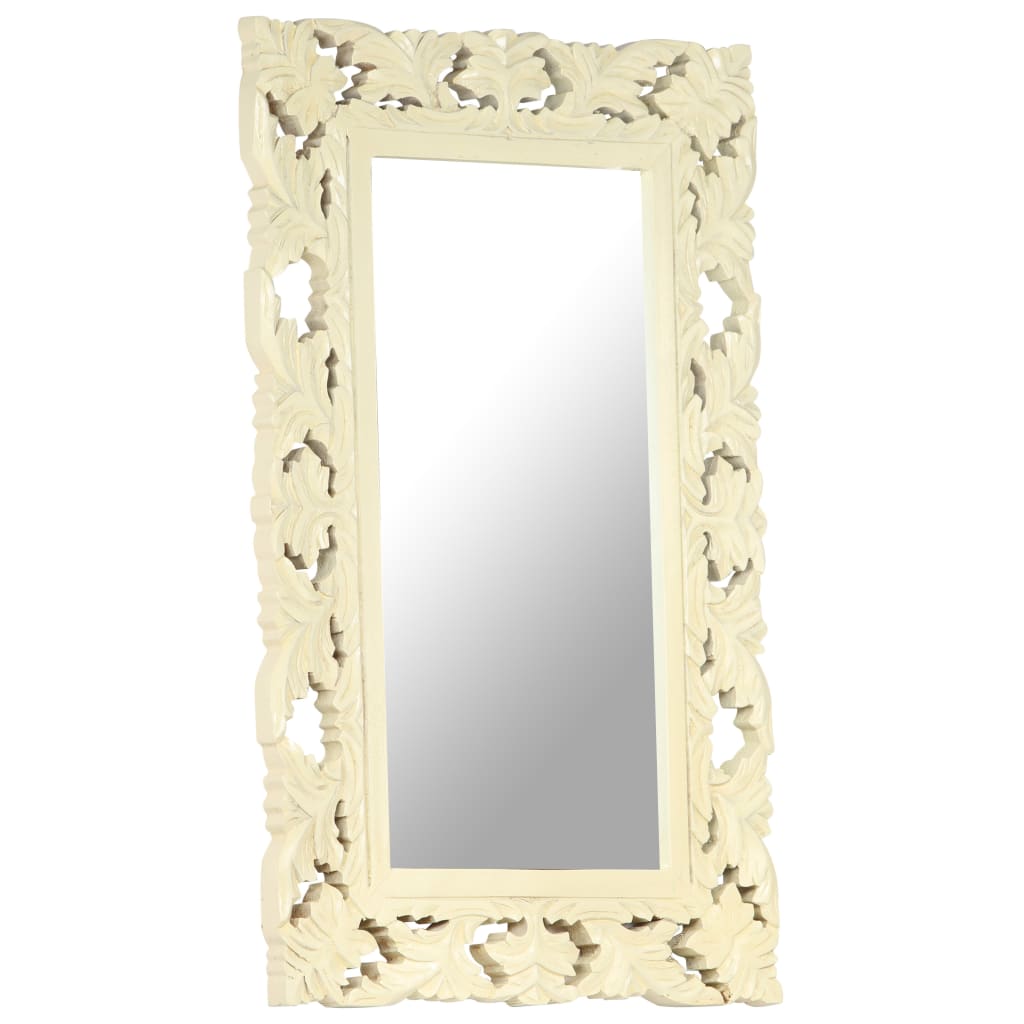 hand-carved-mirror-white-31-5-x19-7-solid-mango-wood At Willow and Wine USA!