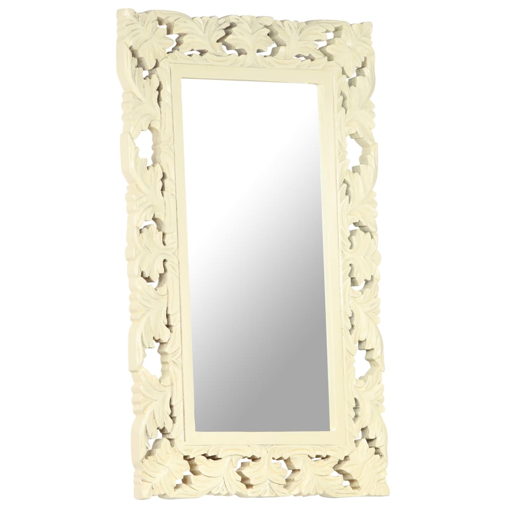 hand-carved-mirror-white-31-5-x19-7-solid-mango-wood At Willow and Wine USA!