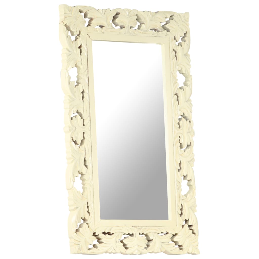 hand-carved-mirror-white-31-5-x19-7-solid-mango-wood At Willow and Wine USA!