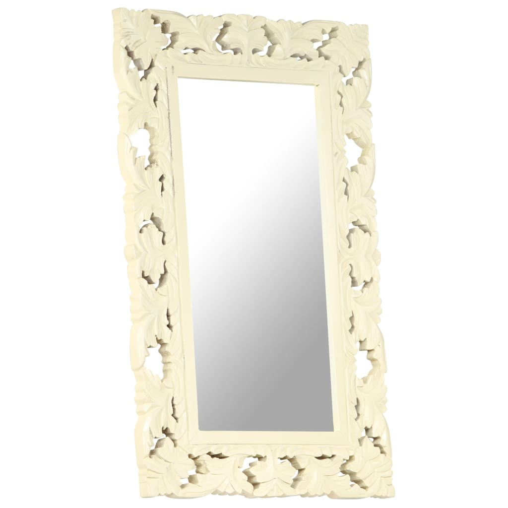 hand-carved-mirror-white-31-5-x19-7-solid-mango-wood At Willow and Wine USA!