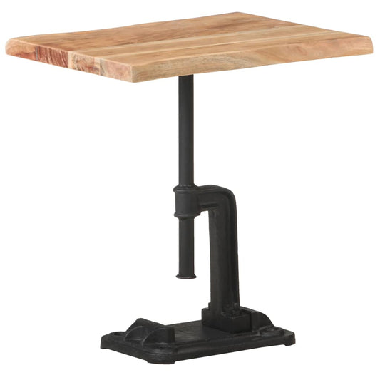 side-table-light-wood-17-7-x13-8-x18-9-solid-acacia-wood-cast-iron At Willow and Wine USA!