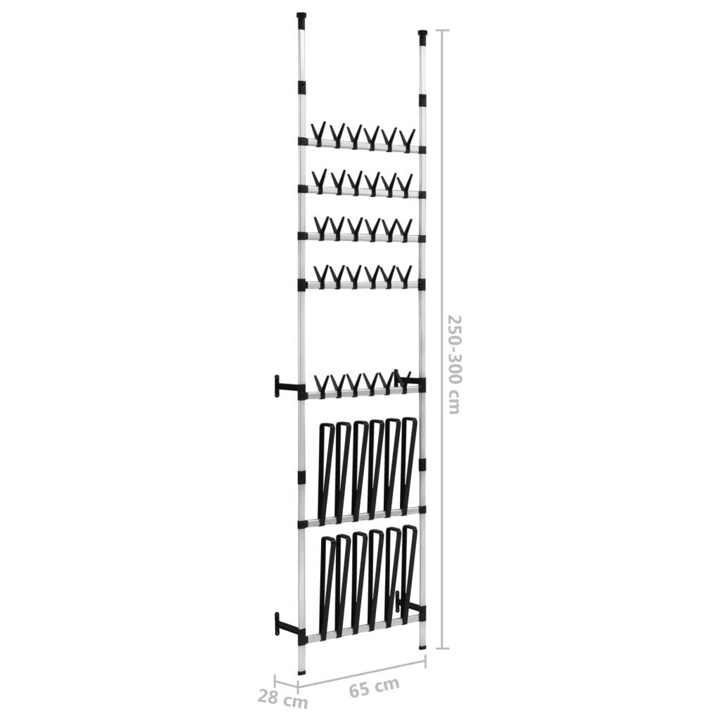 telescopic-shoe-rack-with-rods-aluminum-841910 At Willow and Wine USA!