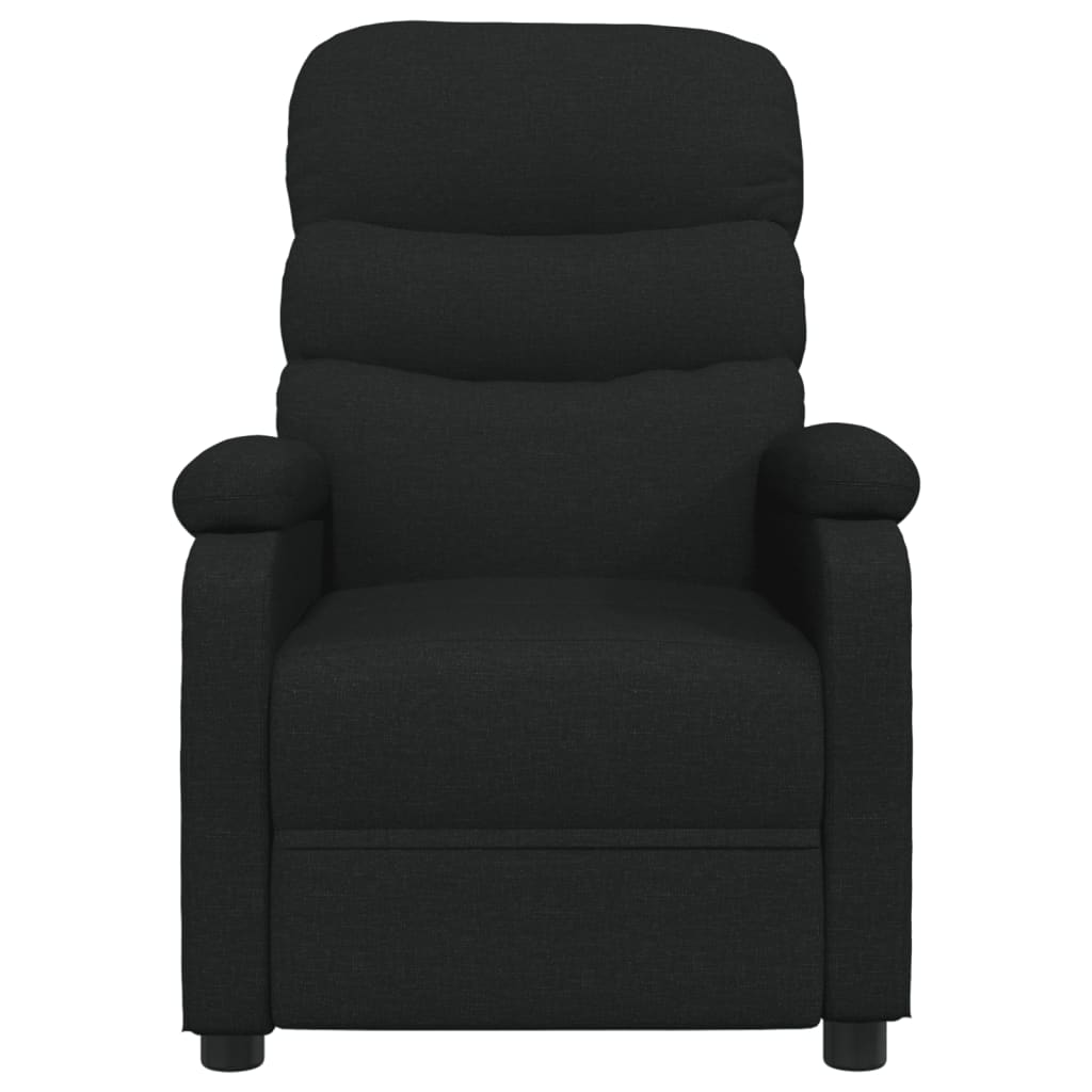 Massage Recliner Black Fabric