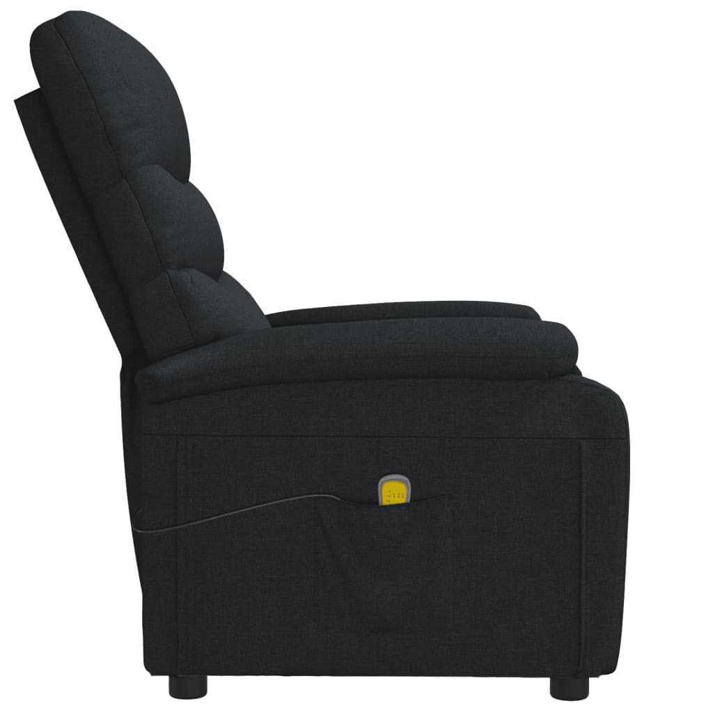 Massage Recliner Black Fabric